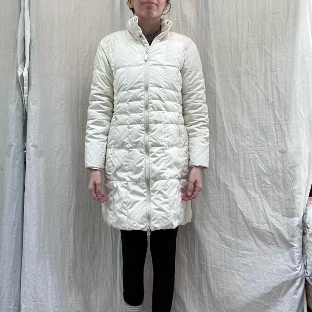 White Reversible Mid Length Puffer Coat Size‎ XS/S